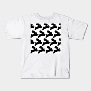 Bunny Black Pattern Kids T-Shirt